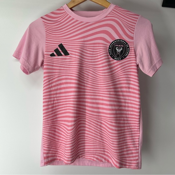 adidas Other - Adidas Kids Pink and Black Messi Miami Soccer Jersey